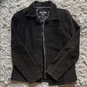 Black suede winter coat